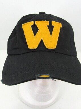 Mild Jokers 1598 "W" Logo Who What Why? Men Black Adjustable Strap Back Cap Hat
